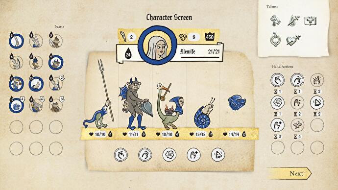 Ikulinati review - character screen showing your army in the centre